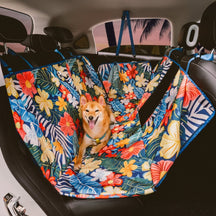 Housse de Siège Arrière pour Voiture Chien Imperméable Imprimé Palmier - Charme Tropical