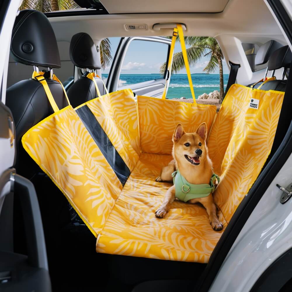 Housse de Siège Arrière pour Voiture Chien Imperméable Imprimé Palmier - Charme Tropical