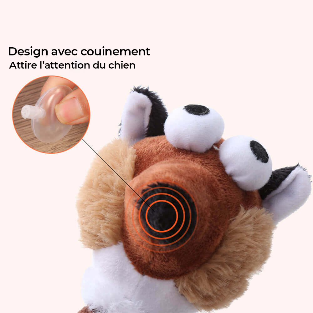 Jouet pour Chien en Peluche Squeaky avec Long Cou Animal Jouet à Mâcher Interactif