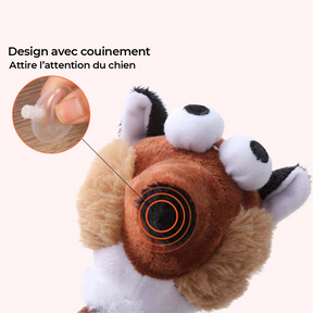 Jouet pour Chien en Peluche Squeaky avec Long Cou Animal Jouet à Mâcher Interactif