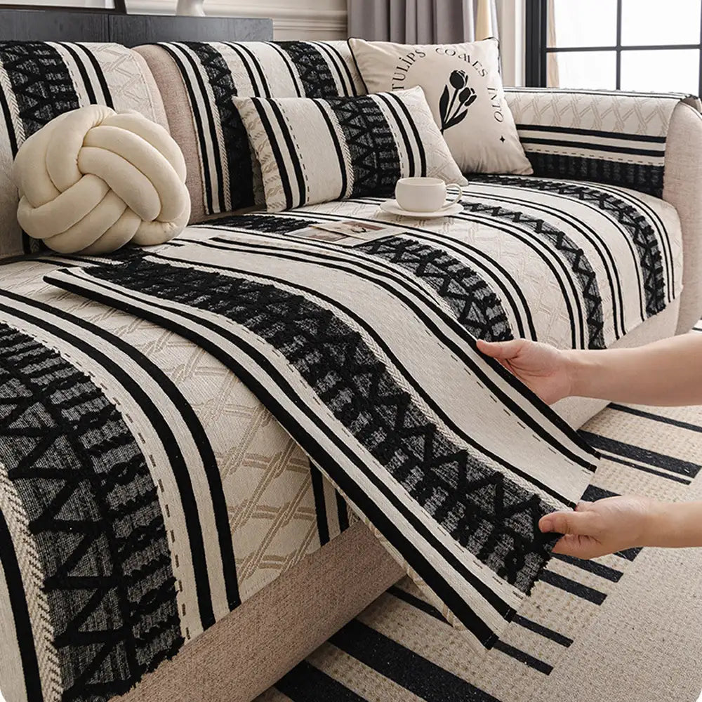Housse de canapé en chenille bohémienne, résistante aux rayures, protection durable des meubles