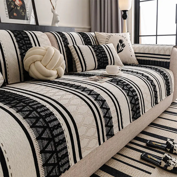 Housse de canapé en chenille bohémienne, résistante aux rayures, protection durable des meubles