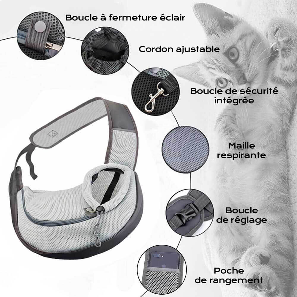 Sac de transport élégant portable en cuir PU pour chien et chat