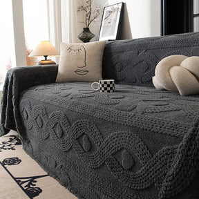 Housse de canapé multifonctionnelle en peluche jacquard motif nœud papillon