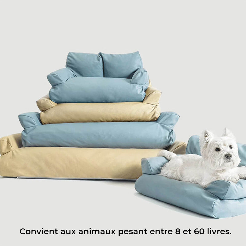 Canapé-lit pour chien en similicuir anti-rayures et imperméable