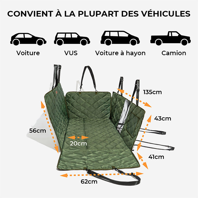 Chambre mobile Siège arrière pour chien extra-large - Idéal pour le voyage et le camping