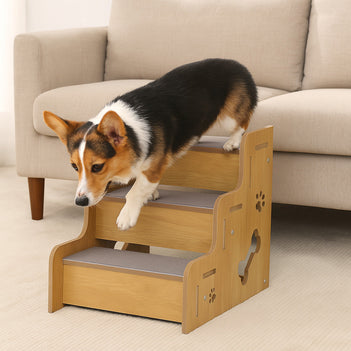 Rampe d’escalier pour chien en bois massif antidérapante et sécurisée