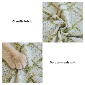 Housse de canapé en chenille respirante à motif à carreaux