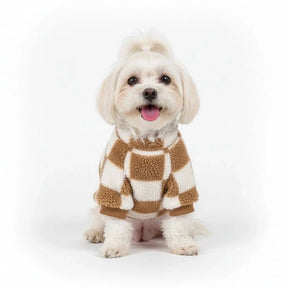 Veste en polaire à carreaux pour chien – Style audacieux et chaleur pour les promenades d'hiver
