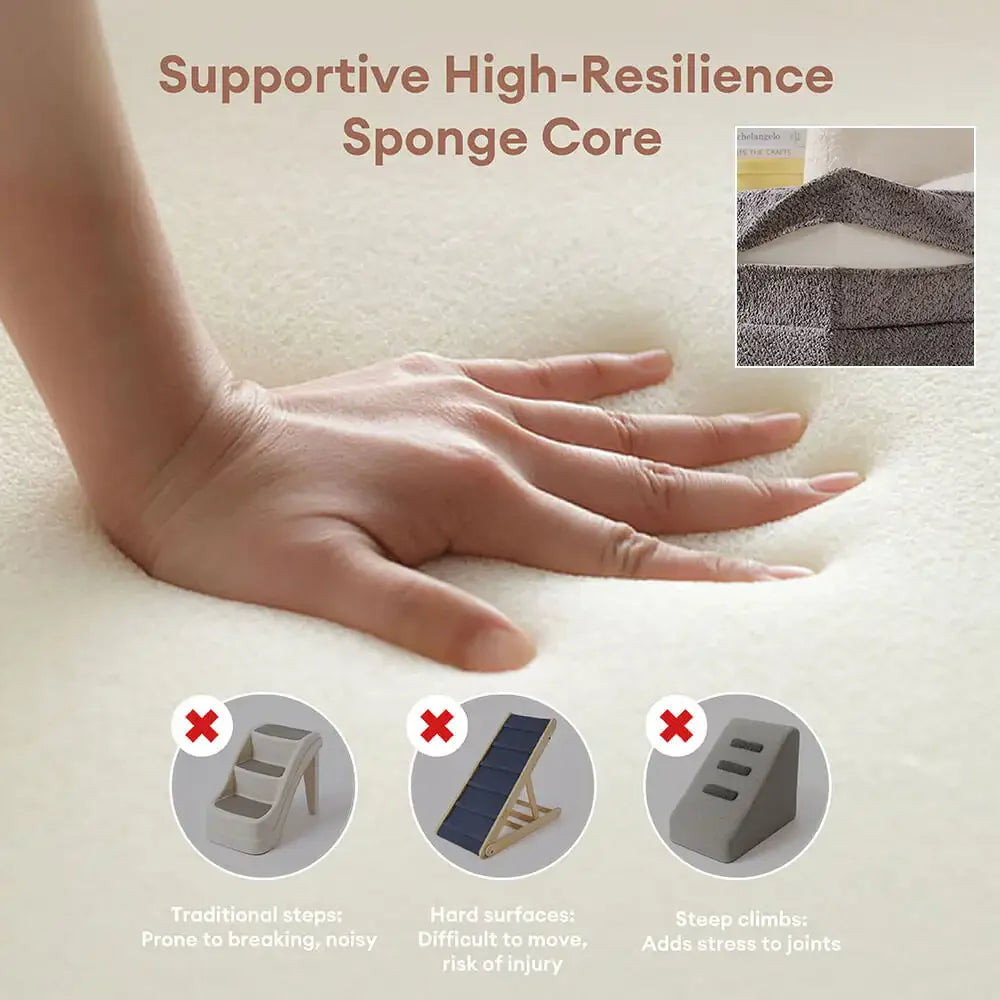 Escaliers pour chiens multi-niveaux pliables en blocs résistants aux rayures en chenille durable