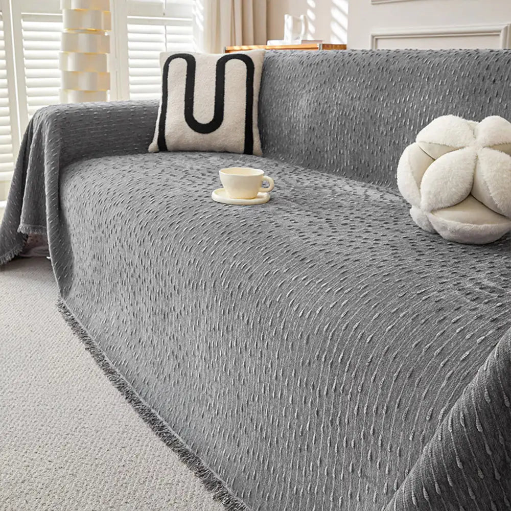 Housse de canapé Jeté de canapé en chenille jacquard résistant aux rayures