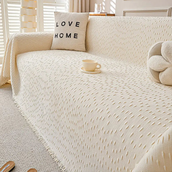 Housse de canapé Jeté de canapé en chenille jacquard résistant aux rayures