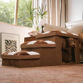 Escaliers pour Chiens en Bois Artisanal avec Rangement et Condo - Napsteps