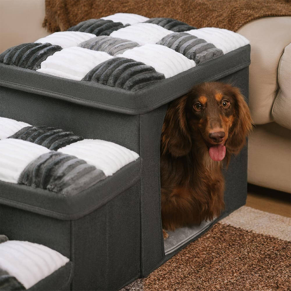 Escaliers pour Chiens en Bois Artisanal avec Rangement et Condo - Napsteps