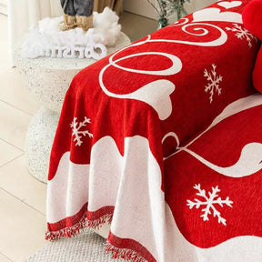 Couverture de canapé résistante à l'usure en chenille pour décoration de Noël