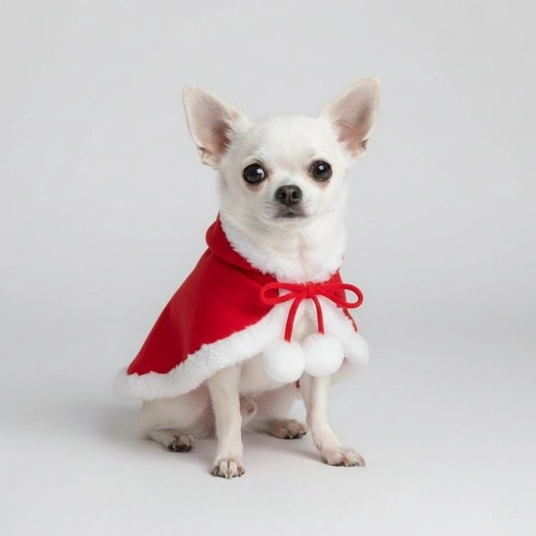 Cape en peluche chaude pour chien avec chapeau de Noël Santa Pet