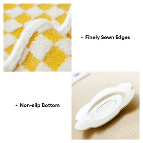 Housse de canapé en peluche à damier classique, confortable, résistante aux rayures et antidérapante.