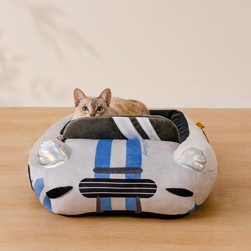 Lit pour chat en forme de voiture de course cabriolet classique - Fast & Fur