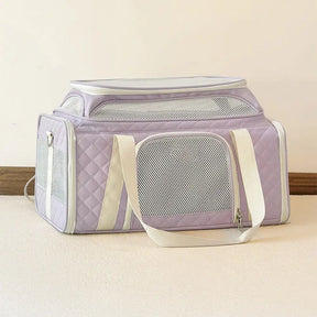 Sacs de transport pour chien et chat animaux de compagnie portable, grande capacité et extensible avec motif en diamant classique.