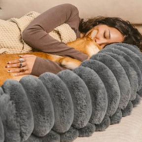 Lit pour chien et human classique et moelleux de très grande taille Donut - Berceau câlin