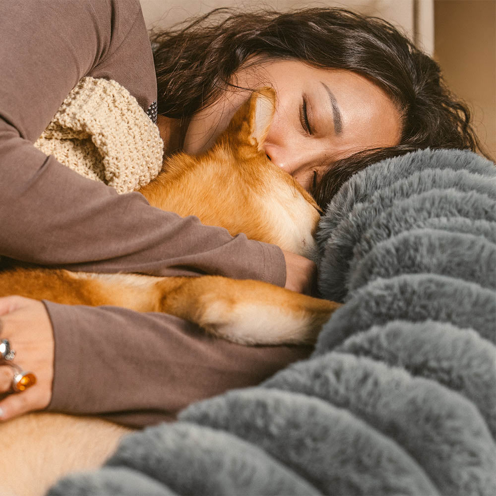 Lit pour chien et human classique et moelleux de très grande taille Donut - Berceau câlin