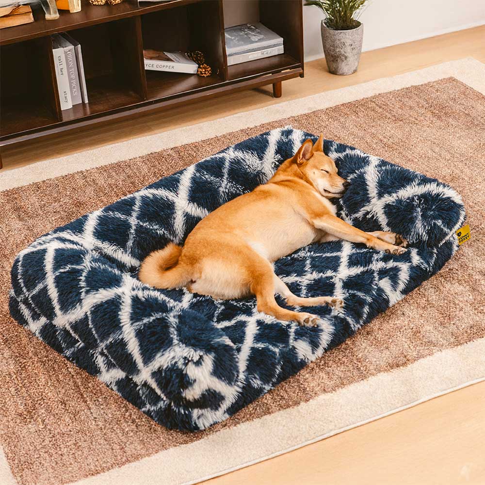 Grand lit confortable pour chien avec couverture pliable