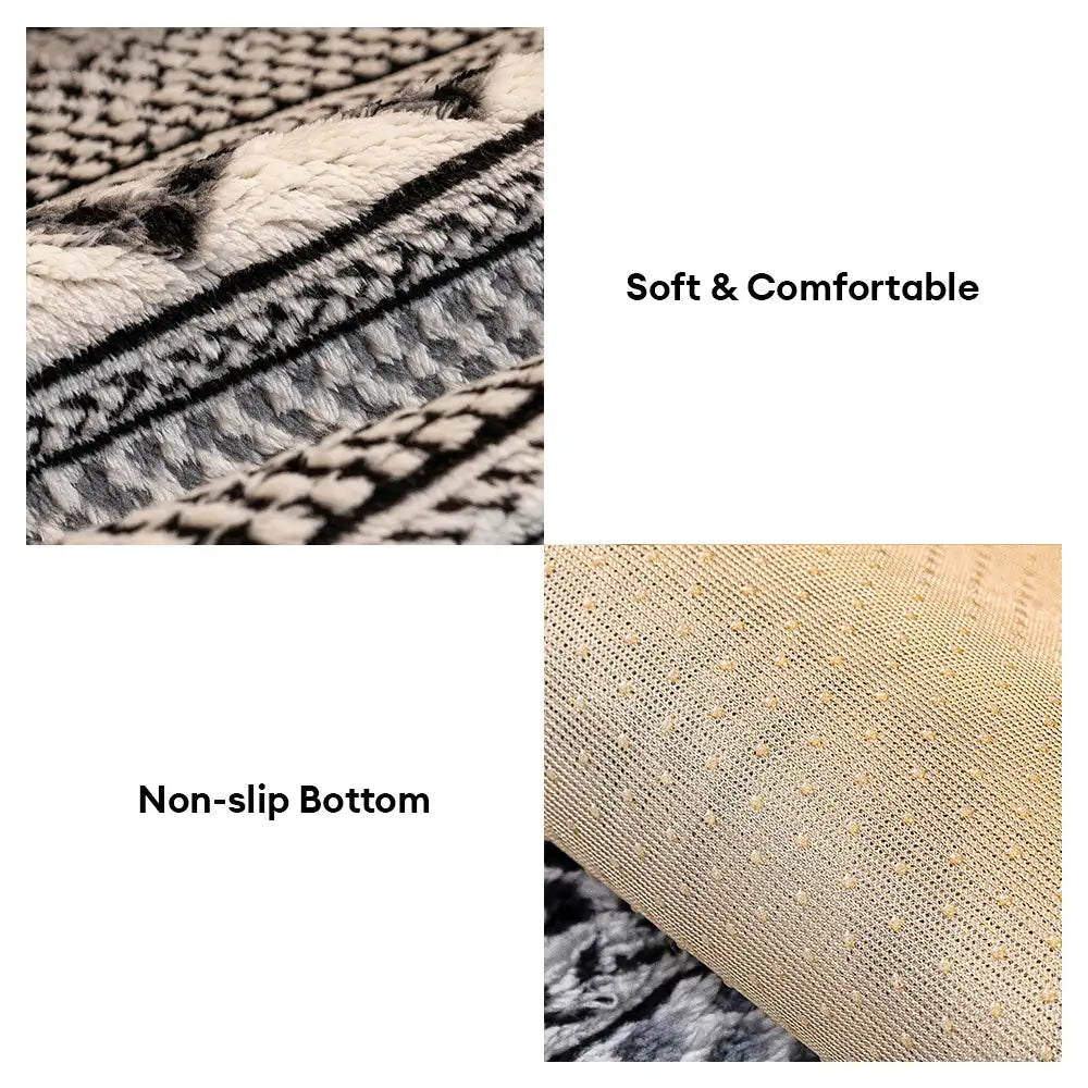 Housse de canapé classique en plaid peluche résistant aux rayures confortable antidérapante