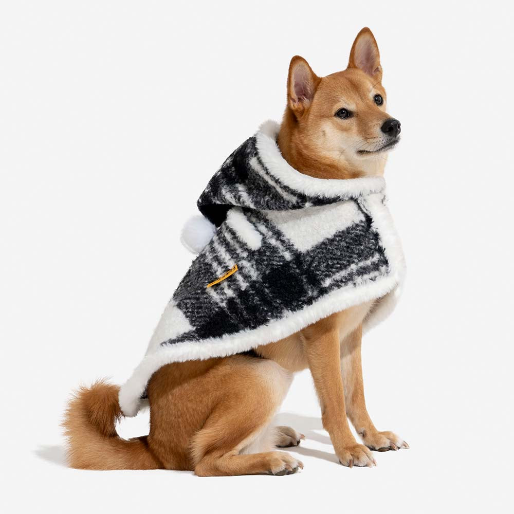 Poncho chaud à carreaux classique pour homme et chien - Compagnons festifs