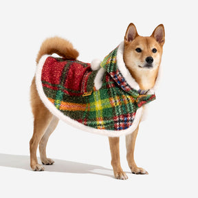 Poncho chaud à carreaux classique pour homme et chien - Compagnons festifs