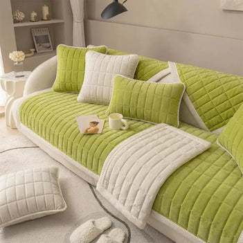 Housse de canapé lavable en plaid matelassé et résistant aux animaux - Plaid