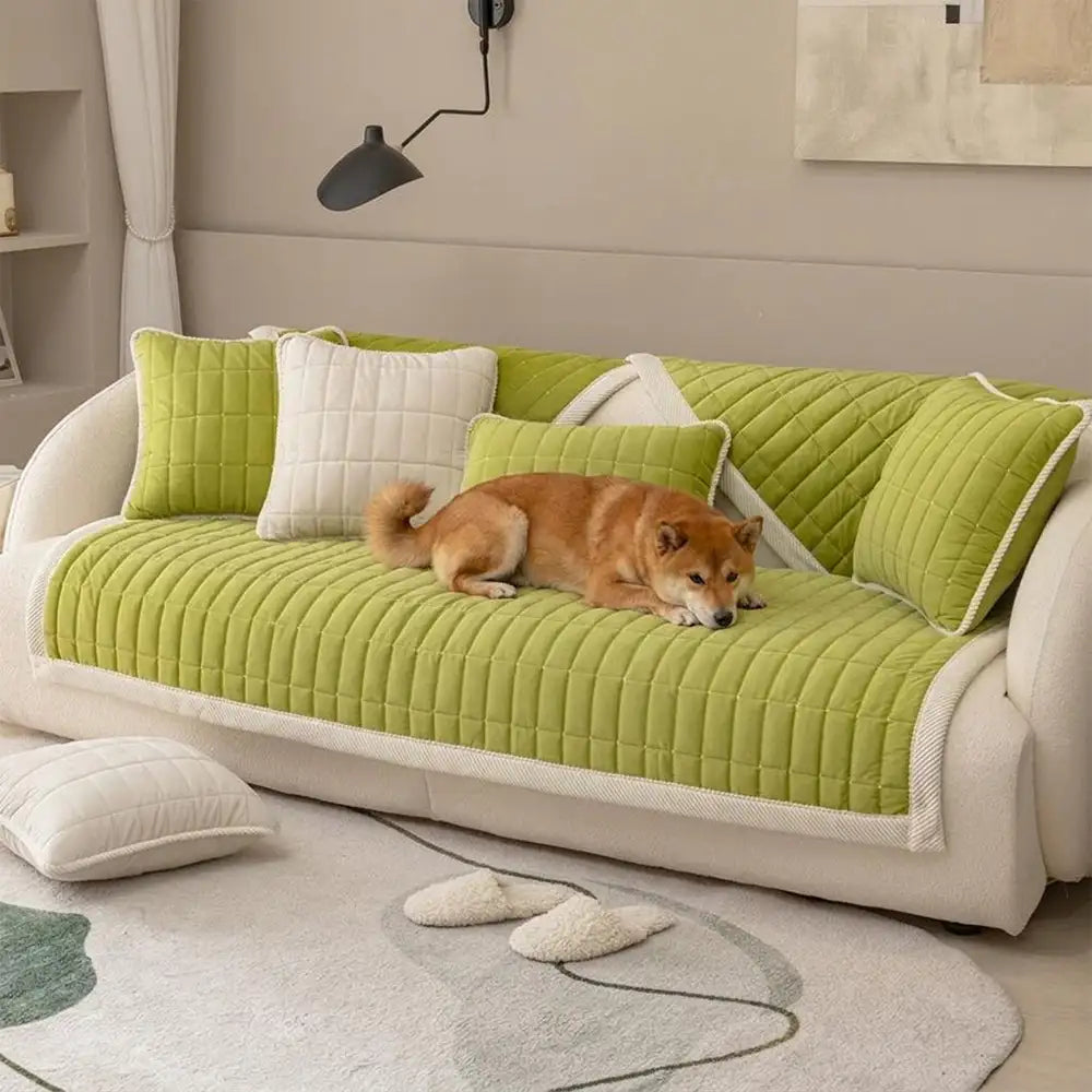Housse de canapé lavable en plaid matelassé et résistant aux animaux - Plaid