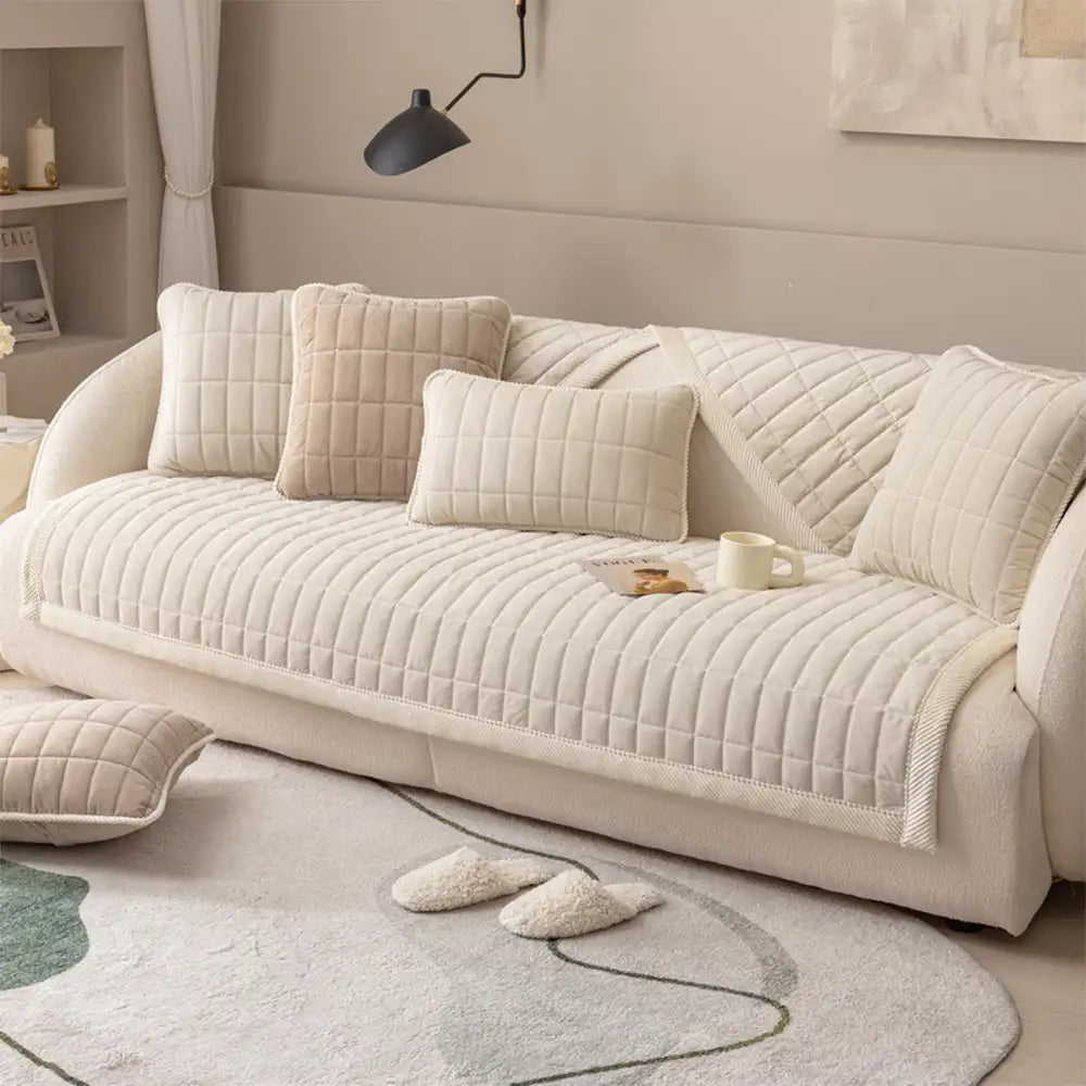 Housse de canapé lavable en plaid matelassé et résistant aux animaux - Plaid