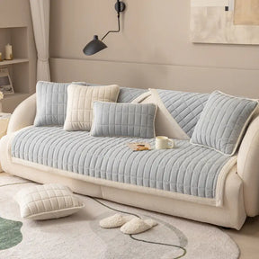 Housse de canapé lavable en plaid matelassé et résistant aux animaux - Plaid