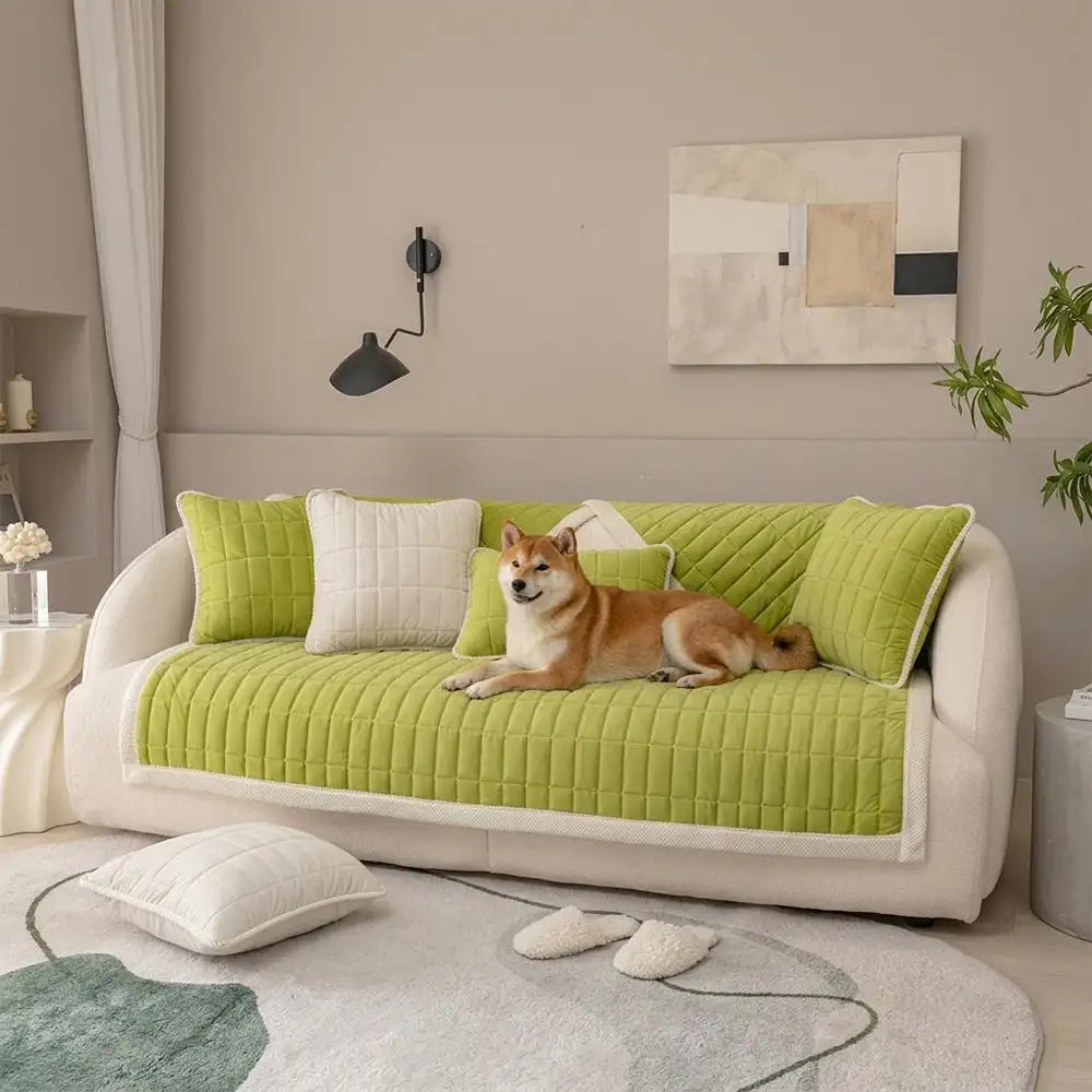 Housse de canapé lavable en plaid matelassé et résistant aux animaux - Plaid