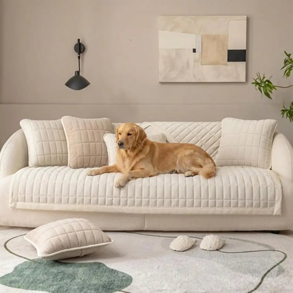 Housse de canapé lavable en plaid matelassé et résistant aux animaux - Plaid