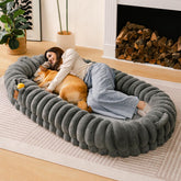 Lit pour chien et human classique et moelleux de très grande taille Donut - Berceau câlin