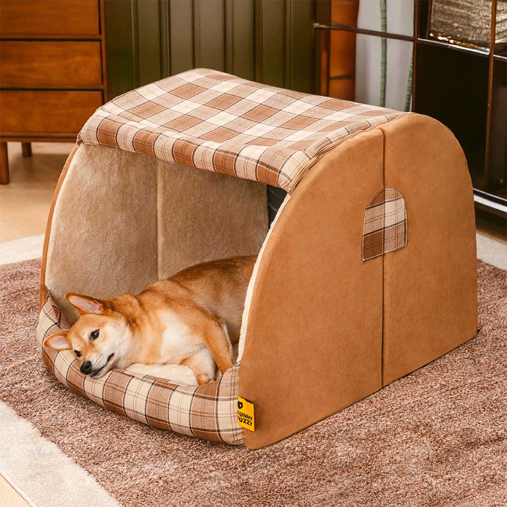 Lit orthopédique pour chien Classic Plaid House retraite chaleureuse