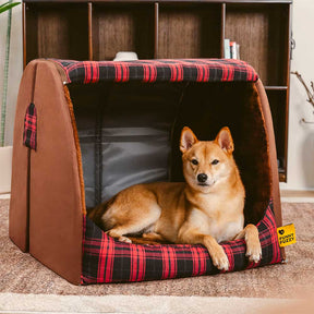 Lit orthopédique pour chien Classic Plaid House retraite chaleureuse