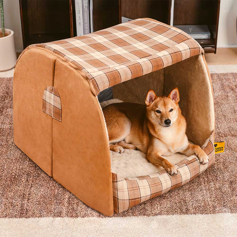 Lit orthopédique pour chien Classic Plaid House retraite chaleureuse