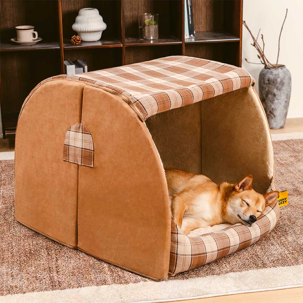 Lit orthopédique pour chien Classic Plaid House retraite chaleureuse