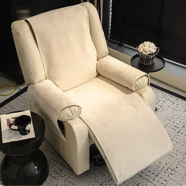 Housse de fauteuil de canapé inclinable en une pièce en polaire anti-dérapante.