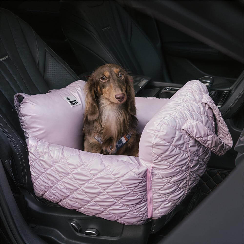 Siège auto pour chien en velours matelassé Luxe Nuage