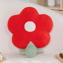 Coussin de canapé en laine polaire à fleurs colorées