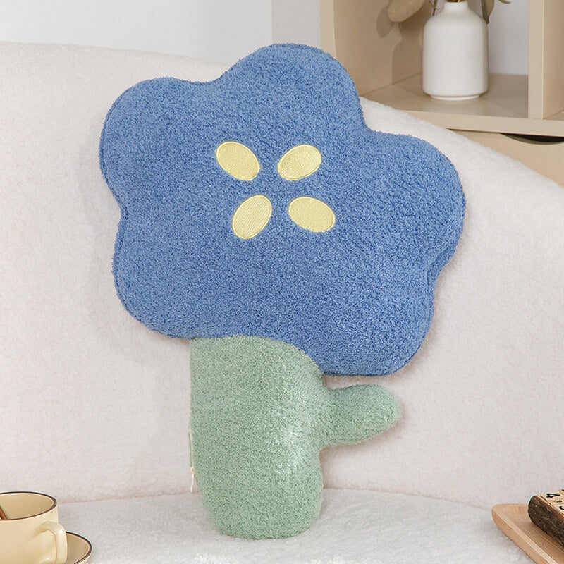 Coussin de canapé en laine polaire à fleurs colorées