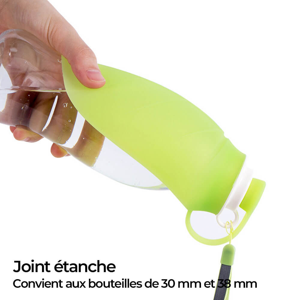 Distributeur d'eau de voyage portable en forme de feuille pour chien