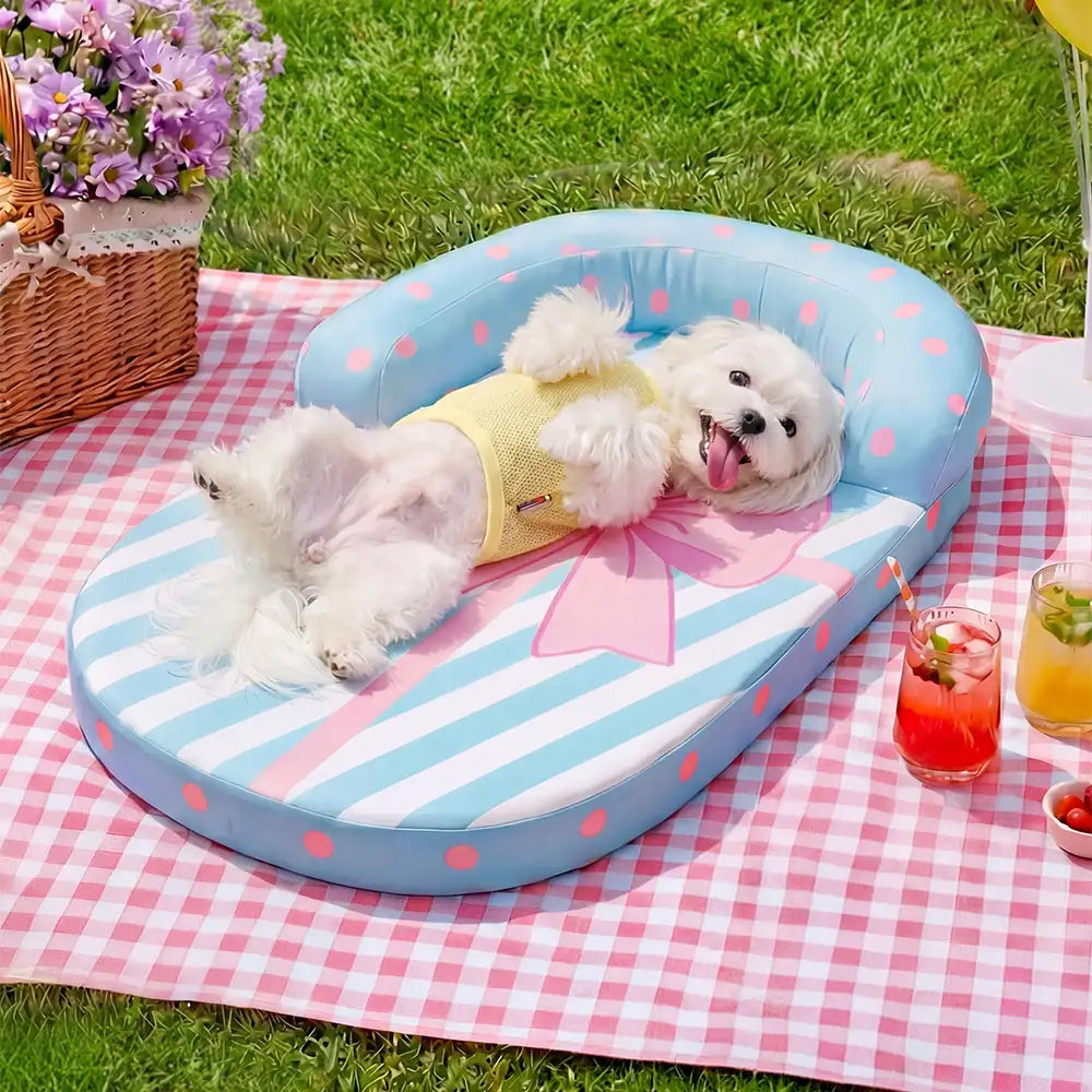 Coussin orthopédique pour chien avec support de cou respirant et rafraîchissant lits pour chien