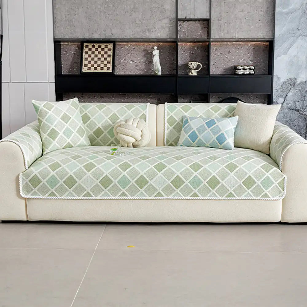 Couverture de canapé en soie glacée et thermique, absorbante, lavable, antidérapante - Diamant