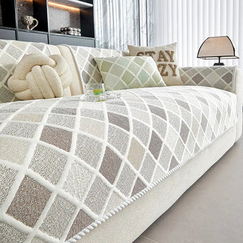 Couverture de canapé en soie glacée et thermique, absorbante, lavable, antidérapante - Diamant