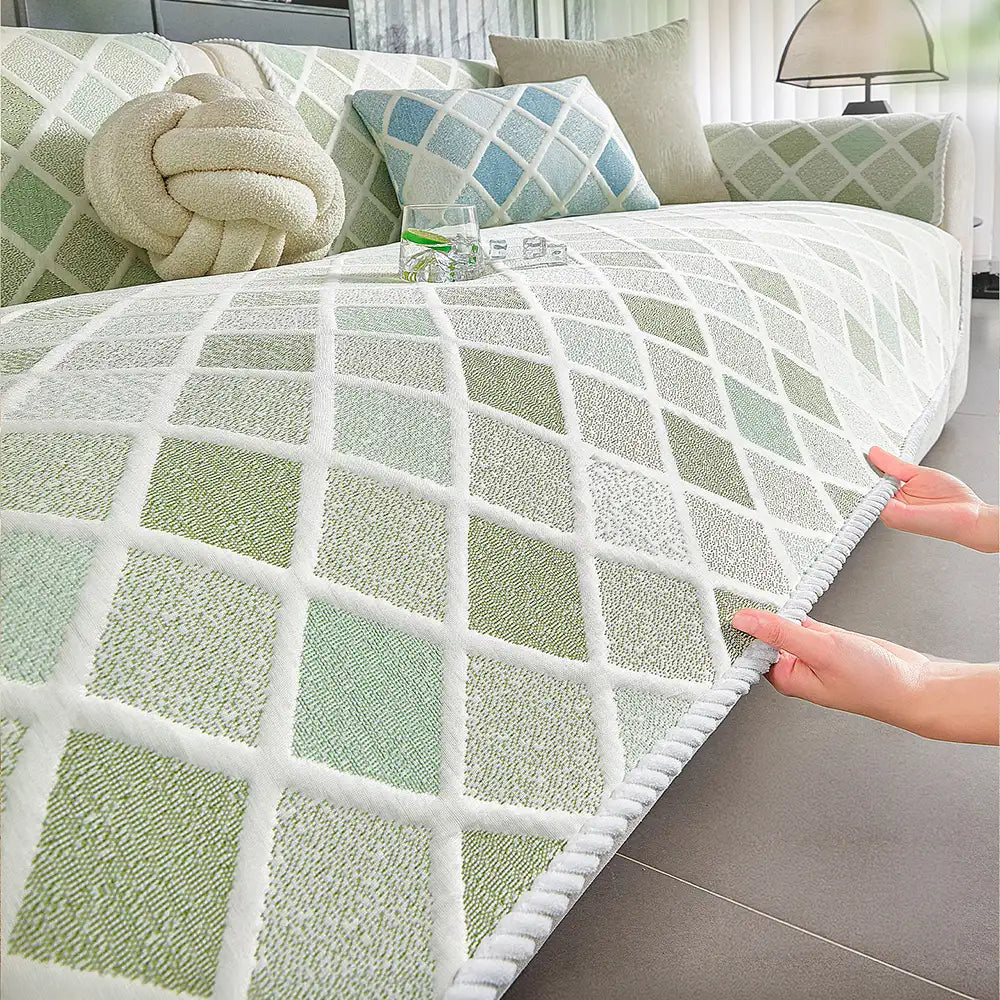 Couverture de canapé en soie glacée et thermique, absorbante, lavable, antidérapante - Diamant