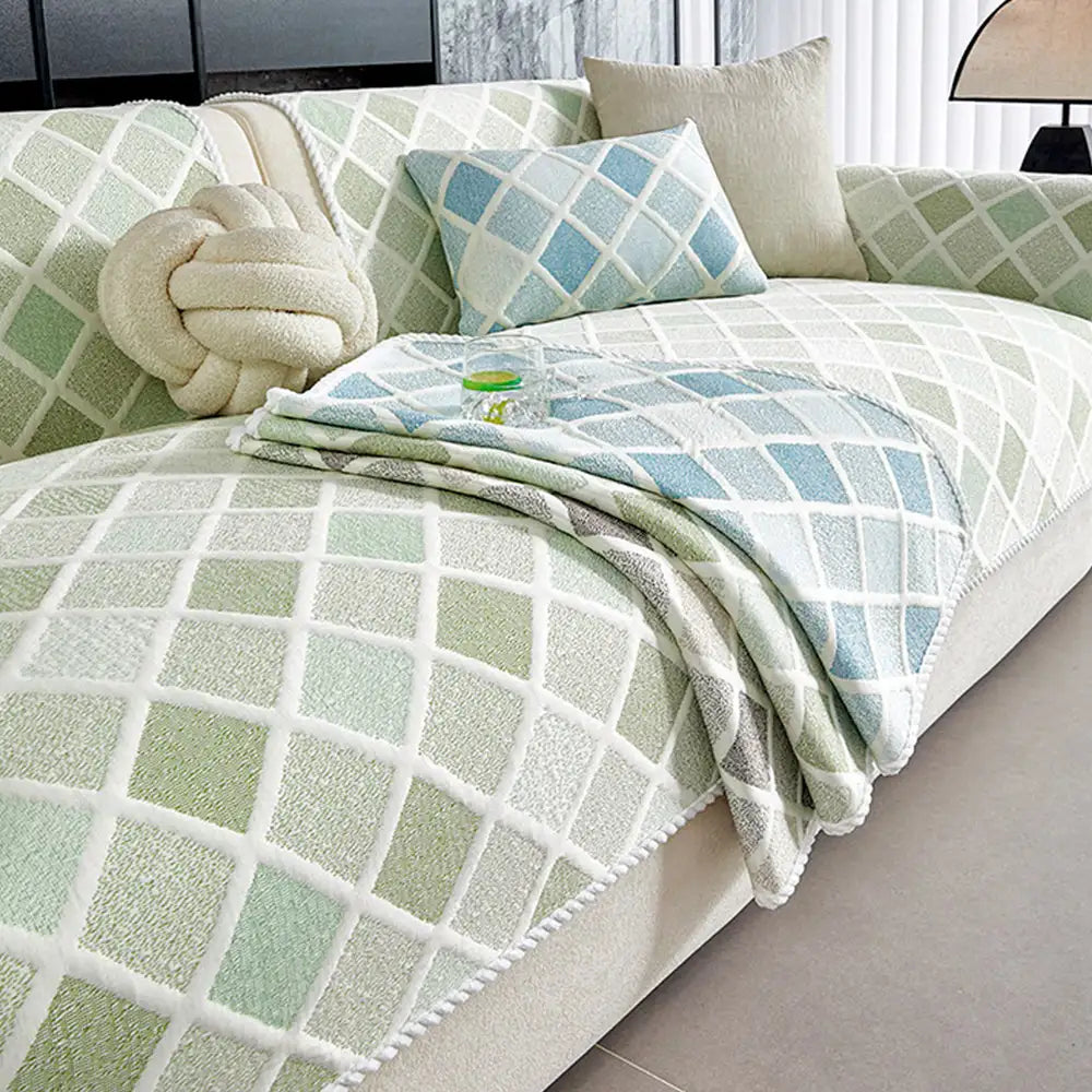 Couverture de canapé en soie glacée et thermique, absorbante, lavable, antidérapante - Diamant